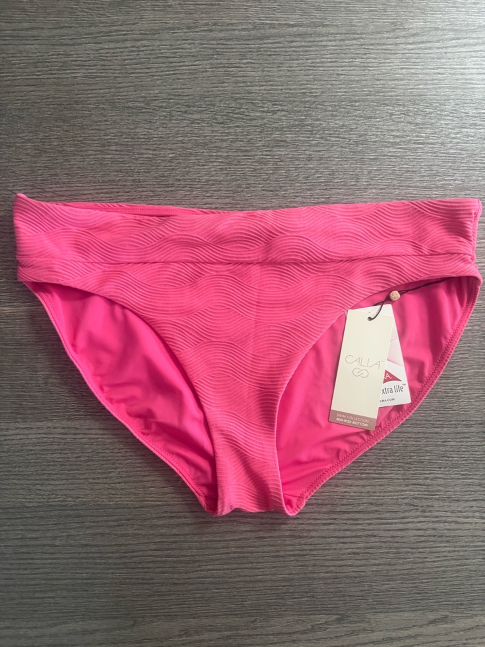 CALIA by Carrie Underwood Pink Textured Bikini Bottoms